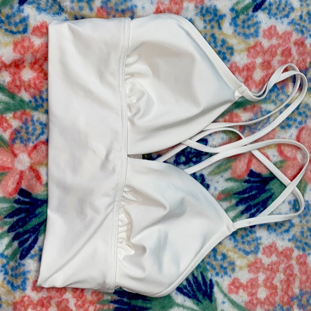 White swim top/ crop top. Sized medium